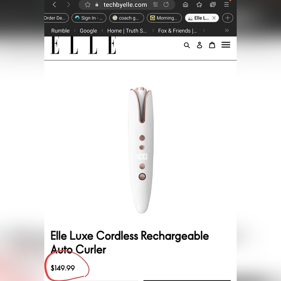 ELLE LUXE CORDLESS RECHARGEABLE AUTO CURLER - Picture 6 of 6
